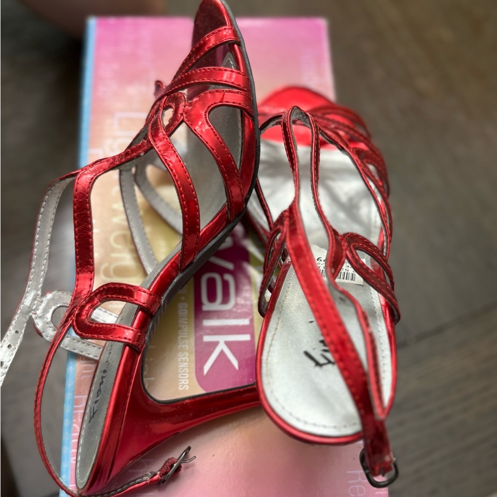 Stylish Red Strappy Heels